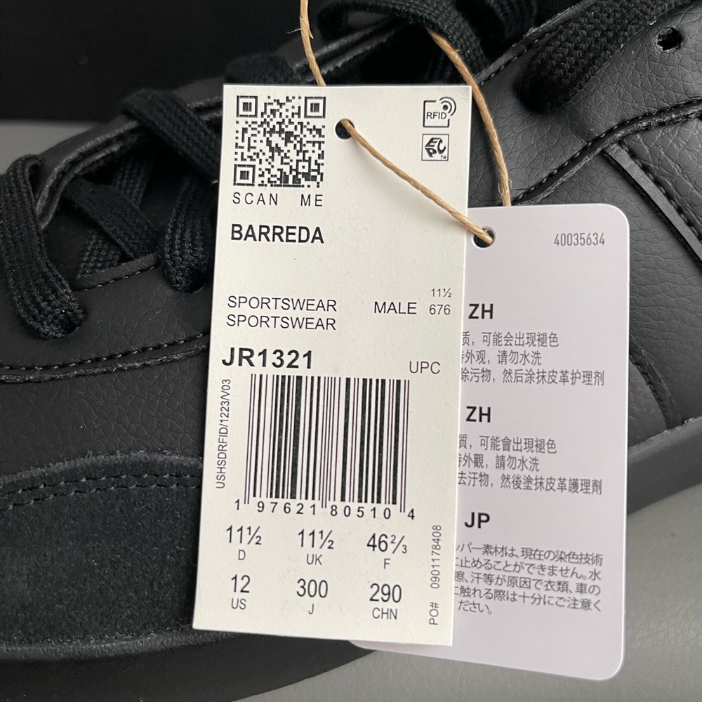 Adidas Men’s Bareda Black Size 12 - Picture 10 of 13